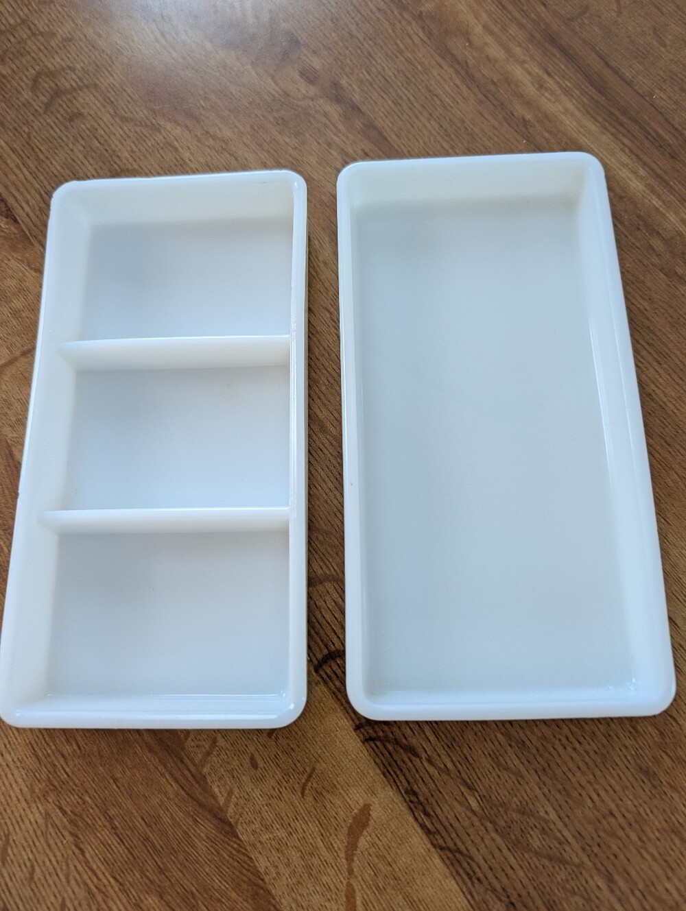 Vintage Dental Milk Glass Dentist Tool Trays